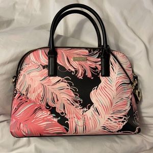 Pink and black Kate Spade bowler bag